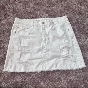 American Eagle White Denim Skirt